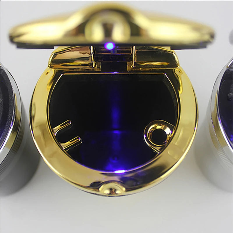 Car Ashtray Car Garbag Can with Led Light with Cover Creative Personality Covered Car inside the Car Multi-Function Car Supplie